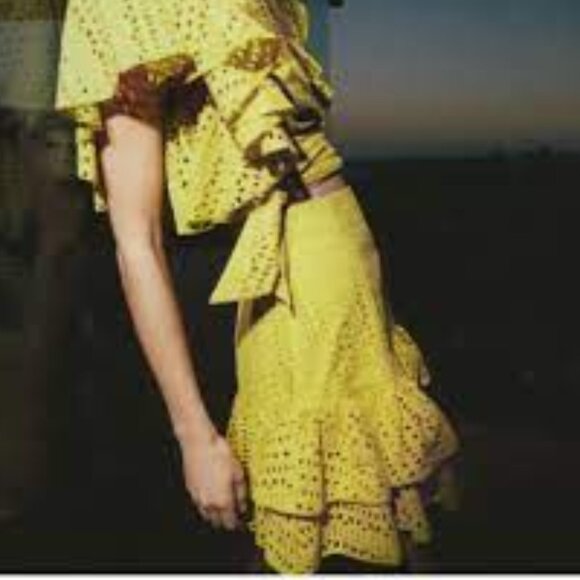 ZARA | Eyelet Ruffle Cotton Skirt | Sz. XS - Picture 2 of 9